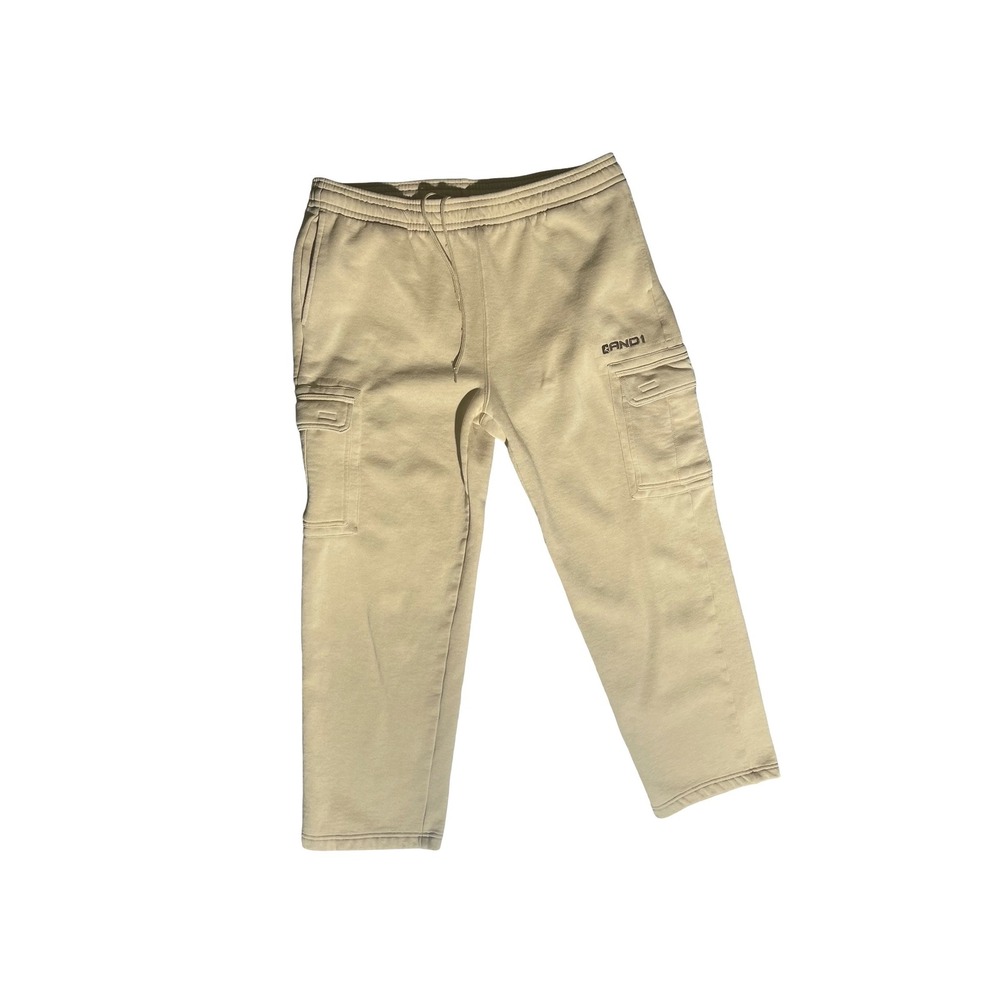 AND1 Fleece Jogger Sweatpants Mens XL Beige Casual Athletic Pants Pockets